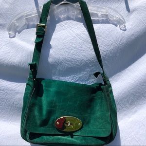 Mulberry Green Suede Alligator Print